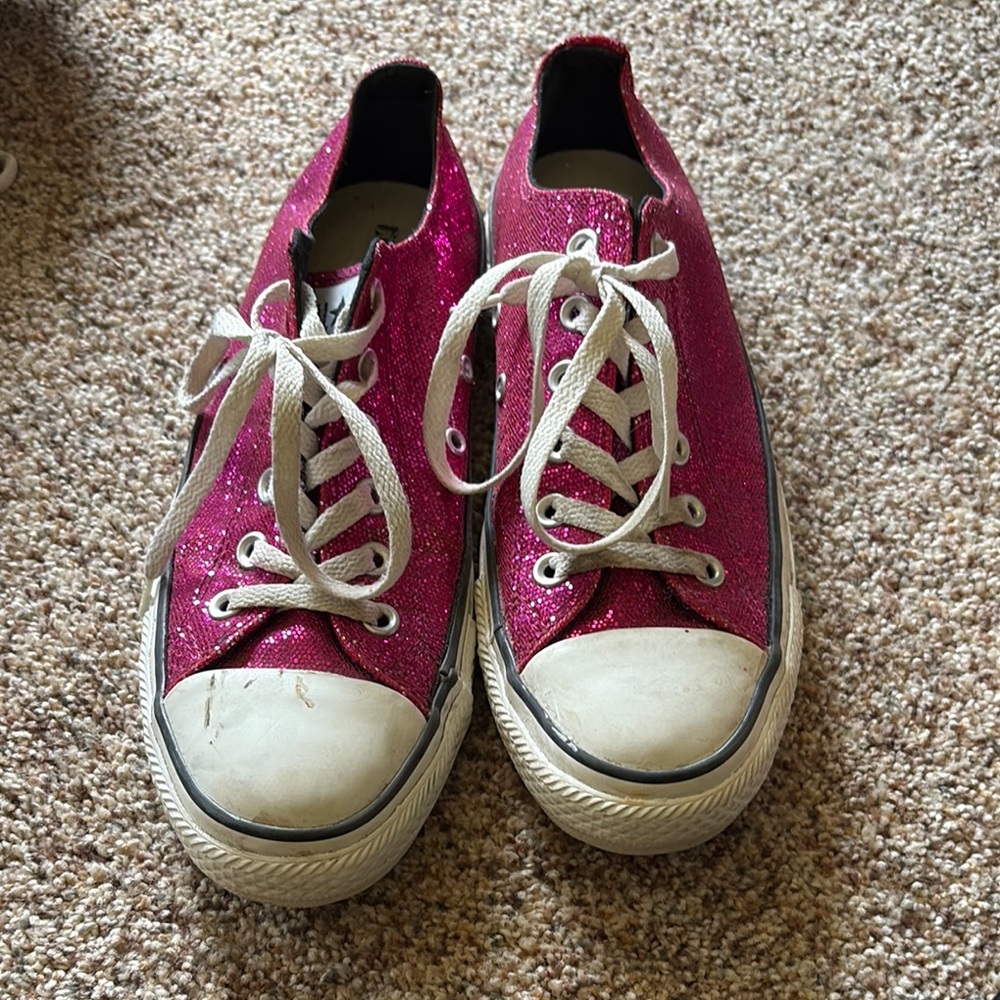 Converse Pink Glitter Sneakers